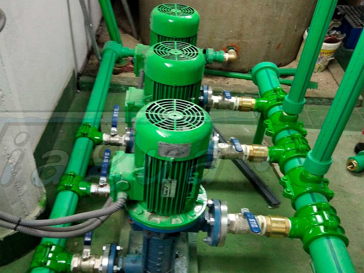 Bombas conectadas al sistema nuevo